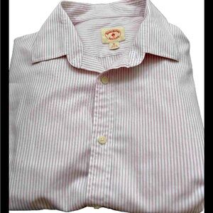 Brooks Brothers Red Fleece No Iron Red Pinstripe Long Sleeve Button Down Shirt X